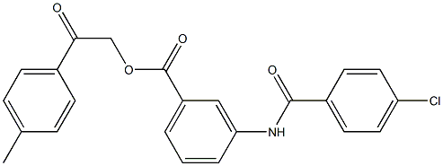 2-(4-methylphenyl)-2-oxoethyl 3-[(4-chlorobenzoyl)amino]benzoate Struktur