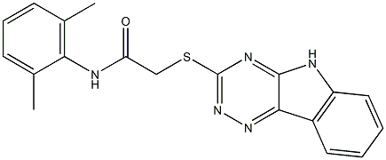 N-(2,6-dimethylphenyl)-2-(5H-[1,2,4]triazino[5,6-b]indol-3-ylsulfanyl)acetamide Struktur