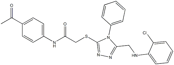 N-(4-acetylphenyl)-2-({5-[(2-chloroanilino)methyl]-4-phenyl-4H-1,2,4-triazol-3-yl}sulfanyl)acetamide Struktur