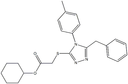 cyclohexyl {[5-benzyl-4-(4-methylphenyl)-4H-1,2,4-triazol-3-yl]sulfanyl}acetate Struktur