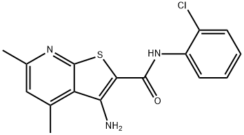 3-amino-N-(2-chlorophenyl)-4,6-dimethylthieno[2,3-b]pyridine-2-carboxamide Struktur