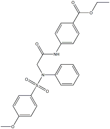 ethyl 4-[({[(4-methoxyphenyl)sulfonyl]anilino}acetyl)amino]benzoate Struktur