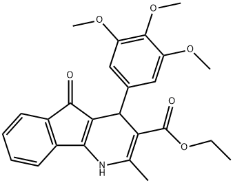 ethyl 2-methyl-5-oxo-4-(3,4,5-trimethoxyphenyl)-4,5-dihydro-1H-indeno[1,2-b]pyridine-3-carboxylate Struktur