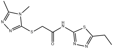 2-[(4,5-dimethyl-4H-1,2,4-triazol-3-yl)sulfanyl]-N-(5-ethyl-1,3,4-thiadiazol-2-yl)acetamide Struktur