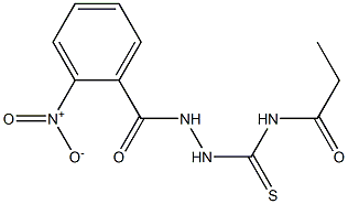 N-[(2-{2-nitrobenzoyl}hydrazino)carbothioyl]propanamide Struktur