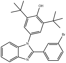 4-[2-(3-bromophenyl)-1H-benzimidazol-1-yl]-2,6-ditert-butylphenol Struktur