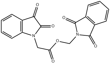 (1,3-dioxo-1,3-dihydro-2H-isoindol-2-yl)methyl (2,3-dioxo-2,3-dihydro-1H-indol-1-yl)acetate Struktur