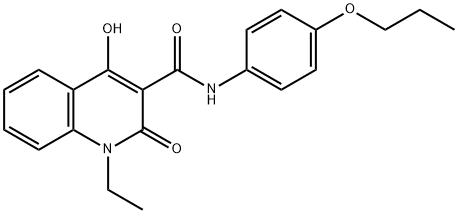 1-ethyl-4-hydroxy-2-oxo-N-(4-propoxyphenyl)-1,2-dihydro-3-quinolinecarboxamide Struktur