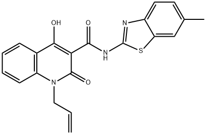 1-allyl-4-hydroxy-N-(6-methyl-1,3-benzothiazol-2-yl)-2-oxo-1,2-dihydro-3-quinolinecarboxamide Struktur