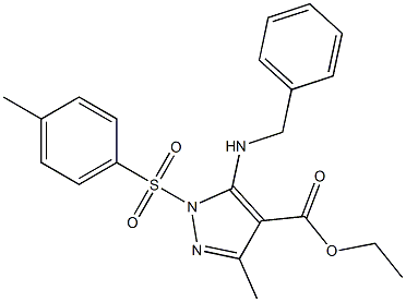 ethyl 5-(benzylamino)-3-methyl-1-[(4-methylphenyl)sulfonyl]-1H-pyrazole-4-carboxylate Struktur