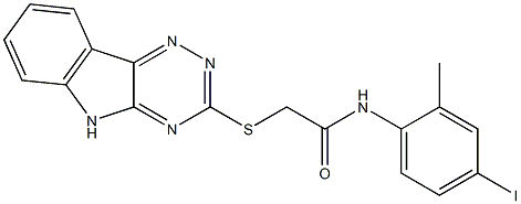 N-(4-iodo-2-methylphenyl)-2-(5H-[1,2,4]triazino[5,6-b]indol-3-ylsulfanyl)acetamide Struktur