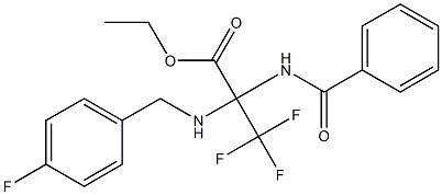 ethyl 2-(benzoylamino)-3,3,3-trifluoro-2-[(4-fluorobenzyl)amino]propanoate Struktur