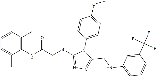 N-(2,6-dimethylphenyl)-2-[(4-(4-methoxyphenyl)-5-{[3-(trifluoromethyl)anilino]methyl}-4H-1,2,4-triazol-3-yl)sulfanyl]acetamide Struktur