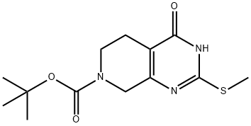 tert-butyl 4-hydroxy-2-(methylthio)-5,8-dihydropyrido[3,4-d]pyrimidine-7(6H)-carboxylate Struktur