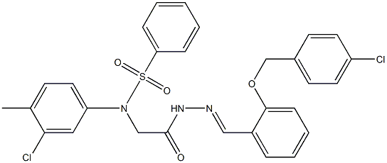 N-[2-(2-{2-[(4-chlorobenzyl)oxy]benzylidene}hydrazino)-2-oxoethyl]-N-(3-chloro-4-methylphenyl)benzenesulfonamide Struktur