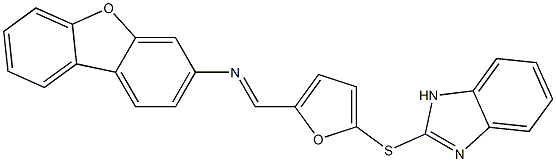 N-{[5-(1H-benzimidazol-2-ylsulfanyl)-2-furyl]methylene}-N-dibenzo[b,d]furan-3-ylamine Struktur