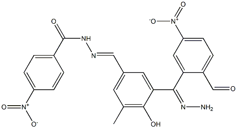 N'-[4-hydroxy-3-(2-{4-nitrobenzoyl}carbohydrazonoyl)-5-methylbenzylidene]-4-nitrobenzohydrazide Struktur