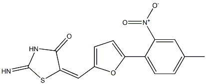 5-[(5-{2-nitro-4-methylphenyl}-2-furyl)methylene]-2-imino-1,3-thiazolidin-4-one Struktur