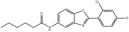 N-[2-(2,4-dichlorophenyl)-1,3-benzoxazol-5-yl]hexanamide Struktur