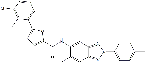 5-(3-chloro-2-methylphenyl)-N-[6-methyl-2-(4-methylphenyl)-2H-1,2,3-benzotriazol-5-yl]-2-furamide Struktur