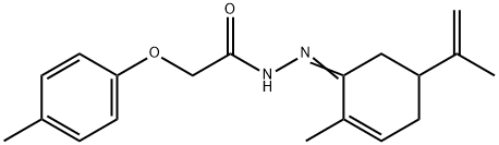 N'-(5-isopropenyl-2-methyl-2-cyclohexen-1-ylidene)-2-(4-methylphenoxy)acetohydrazide Struktur