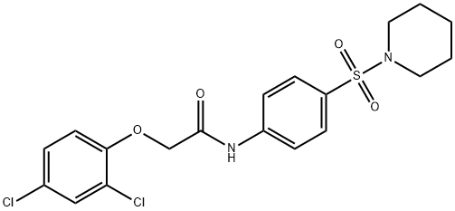 2-(2,4-dichlorophenoxy)-N-[4-(piperidin-1-ylsulfonyl)phenyl]acetamide Struktur