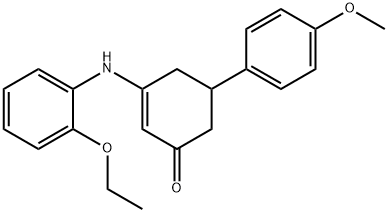 3-(2-ethoxyanilino)-5-(4-methoxyphenyl)cyclohex-2-en-1-one Struktur