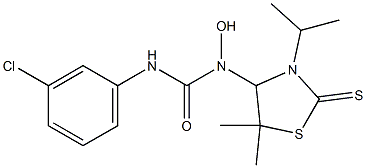 N'-(3-chlorophenyl)-N-hydroxy-N-(3-isopropyl-5,5-dimethyl-2-thioxo-1,3-thiazolidin-4-yl)urea Struktur