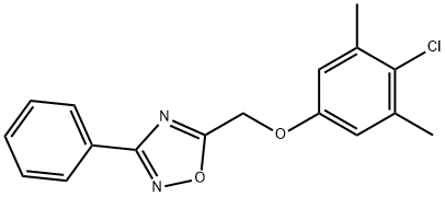 5-[(4-chloro-3,5-dimethylphenoxy)methyl]-3-phenyl-1,2,4-oxadiazole Struktur