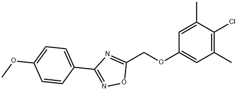 5-[(4-chloro-3,5-dimethylphenoxy)methyl]-3-(4-methoxyphenyl)-1,2,4-oxadiazole Struktur