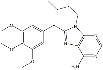 9-butyl-8-(3,4,5-trimethoxy-benzyl)-9H-purin-6-ylamine Struktur