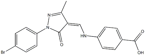 4-({[1-(4-bromophenyl)-3-methyl-5-oxo-1,5-dihydro-4H-pyrazol-4-ylidene]methyl}amino)benzoic acid Struktur