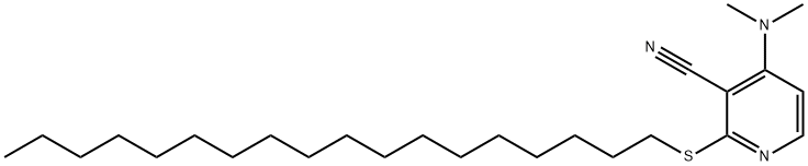 4-dimethylamino-2-octadecylsulfanyl-pyridine-3-carbonitrile Struktur