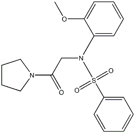 N-(2-methoxyphenyl)-N-[2-oxo-2-(1-pyrrolidinyl)ethyl]benzenesulfonamide Struktur