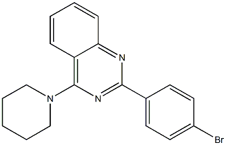 2-(4-bromophenyl)-4-(1-piperidinyl)quinazoline Struktur