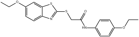 2-[(6-ethoxy-1,3-benzothiazol-2-yl)sulfanyl]-N-(4-ethoxyphenyl)acetamide Struktur