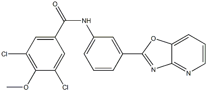 3,5-dichloro-4-methoxy-N-(3-[1,3]oxazolo[4,5-b]pyridin-2-ylphenyl)benzamide Struktur