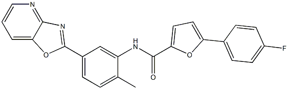 5-(4-fluorophenyl)-N-(2-methyl-5-[1,3]oxazolo[4,5-b]pyridin-2-ylphenyl)-2-furamide Struktur