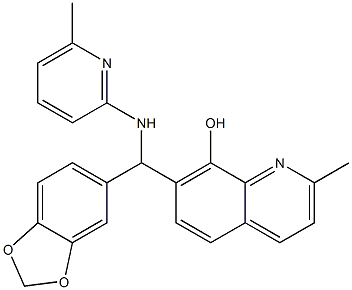 7-{1,3-benzodioxol-5-yl[(6-methyl-2-pyridinyl)amino]methyl}-2-methyl-8-quinolinol Struktur