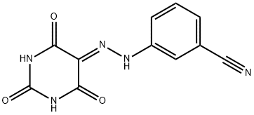 3-{2-[2,4,6-trioxotetrahydro-5(2H)-pyrimidinylidene]hydrazino}benzonitrile Struktur