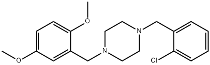 1-(2-chlorobenzyl)-4-(2,5-dimethoxybenzyl)piperazine Struktur