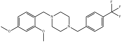 1-(2,4-dimethoxybenzyl)-4-[4-(trifluoromethyl)benzyl]piperazine Struktur