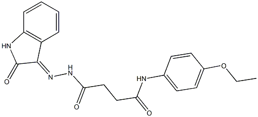 N-(4-ethoxyphenyl)-4-oxo-4-[2-(2-oxo-1,2-dihydro-3H-indol-3-ylidene)hydrazino]butanamide Struktur