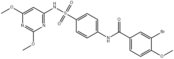 3-bromo-N-(4-{[(2,6-dimethoxy-4-pyrimidinyl)amino]sulfonyl}phenyl)-4-methoxybenzamide Struktur