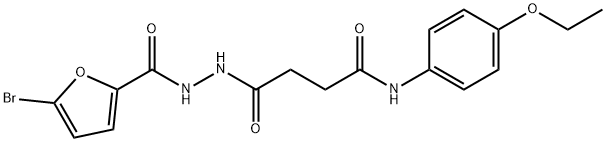 4-[2-(5-bromo-2-furoyl)hydrazino]-N-(4-ethoxyphenyl)-4-oxobutanamide Struktur