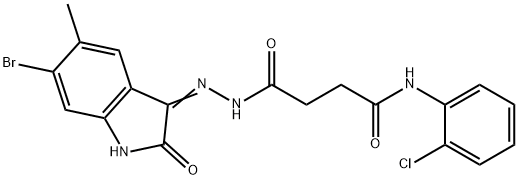 4-[2-(6-bromo-5-methyl-2-oxo-1,2-dihydro-3H-indol-3-ylidene)hydrazino]-N-(2-chlorophenyl)-4-oxobutanamide Struktur