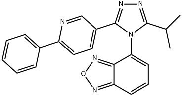 4-[3-(1-Methylethyl)-5-(6-phenyl-3-pyridinyl)-4H-1,2,4-triazol-4-yl]-2,1,3-benzoxadiazole Struktur