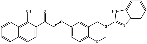 3-{3-[(1H-benzimidazol-2-ylsulfanyl)methyl]-4-methoxyphenyl}-1-(1-hydroxy-2-naphthyl)-2-propen-1-one Struktur