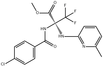 methyl 2-[(4-chlorobenzoyl)amino]-3,3,3-trifluoro-2-[(6-methylpyridin-2-yl)amino]propanoate Struktur