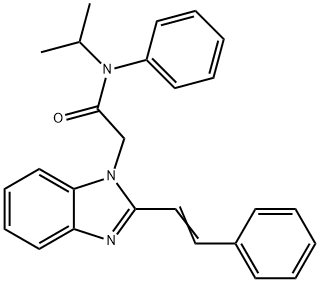 N-isopropyl-N-phenyl-2-[2-(2-phenylvinyl)-1H-benzimidazol-1-yl]acetamide Struktur